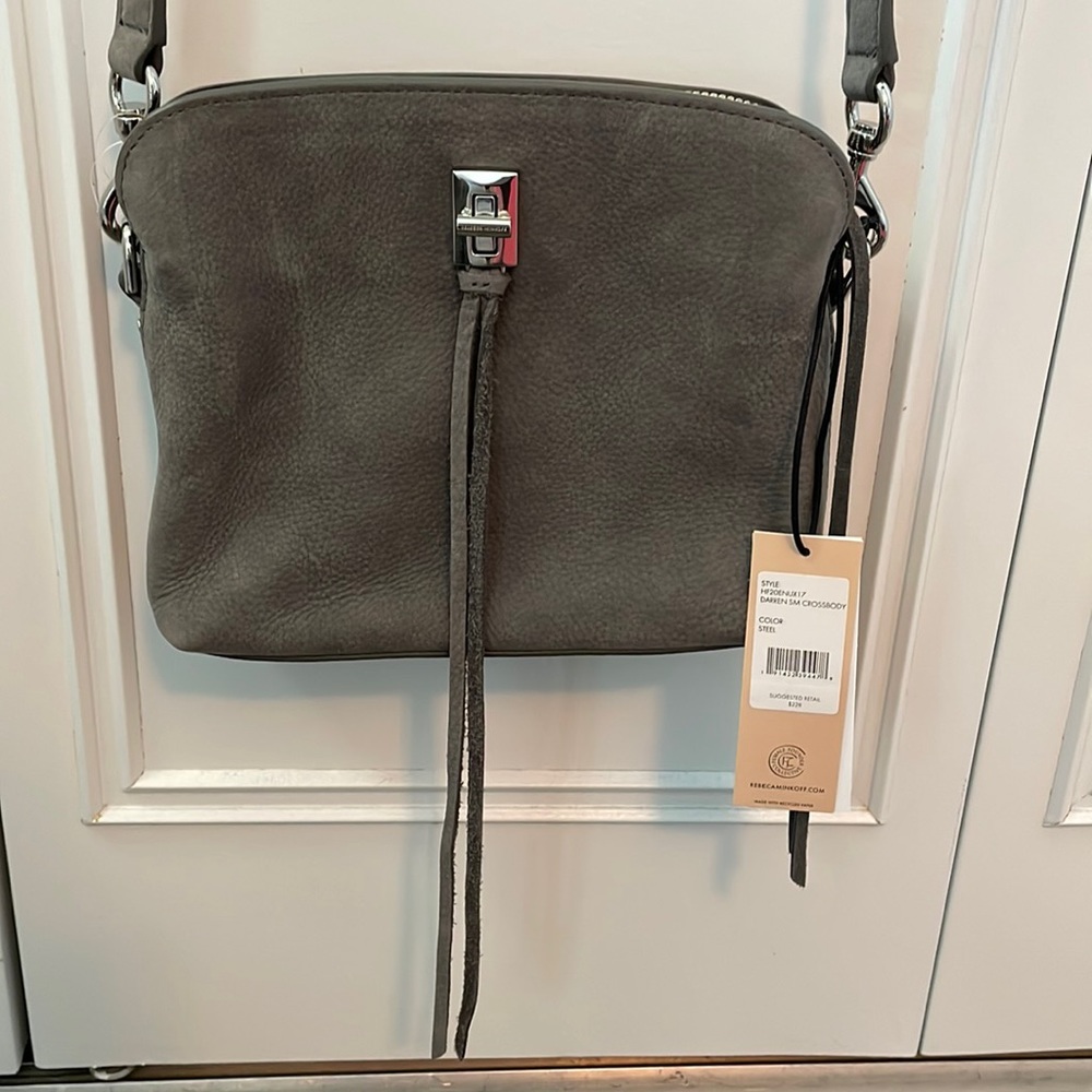 Rebecca Minkoff steel suede crossbody purse